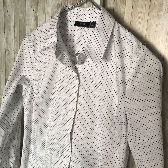 Apt. 9 White Polka Dot Long Sleeve Button-Up SMALL - Picture 2 of 7